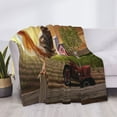 thumbnail image 3 of Balery Country Farm Morning Rooster Manta de Franela con Dibujo, Lujo Ultra Suave y Cálido, Antipelusa y Resistente a las Arrugas para Cama, Sofá, Camping -80"x60", 3 of 6