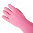 thumbnail image 2 of Chemical Resistant Latex Gloves,Cleaning Protective Safety Work Heavy Duty Rubber Gloves,Pink 1 Pair Size M, 2 of 4