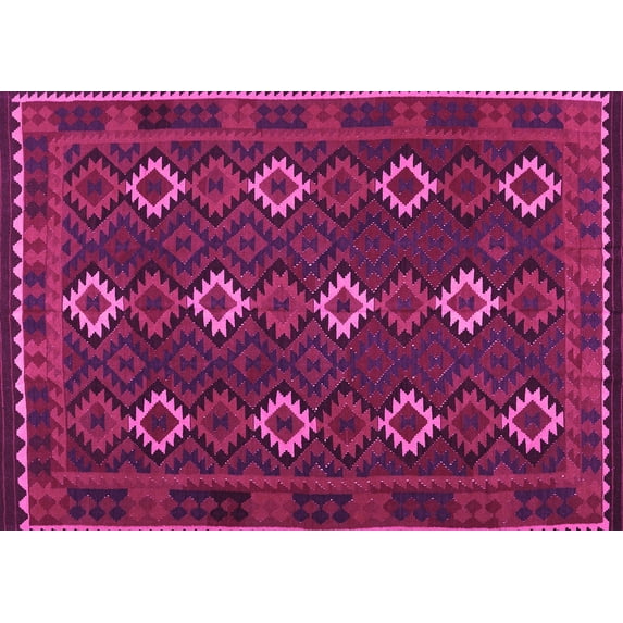 Ahgly Company Indoor Rectangle Oriental Pink Traditional Area Rugs, 3' x 5'