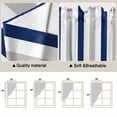 thumbnail image 5 of Swag Valance Curtains for Windows, Navy Blue Stripe Light Filtering Kitchen Curtains with Rod Pocket, Geometric Grey White Vertical Striped Window Treatment Valances for Living Room, 36x63 - 2 PCS, 5 of 9