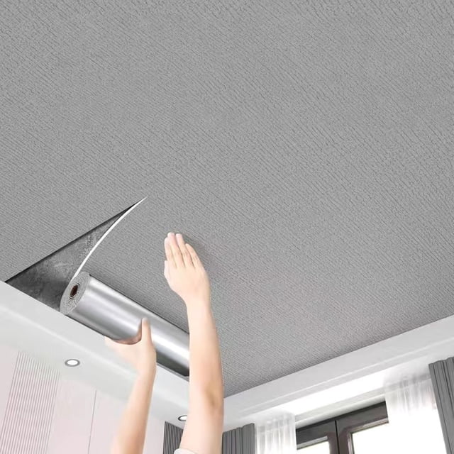 Bewildely Papel pintado autoadhesivo Papel pintado de cocina a prueba de humedad Una forma innovadora de mejorar las propiedades de alquiler Decoración del hogar gris 100*50 cm
