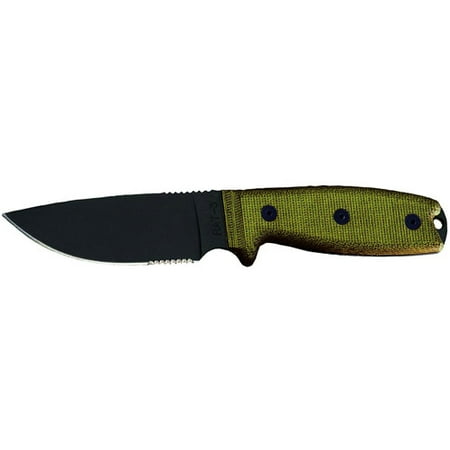 Ontario Knife Company RAT-3 1095 Serrated Knife with Green Sheath