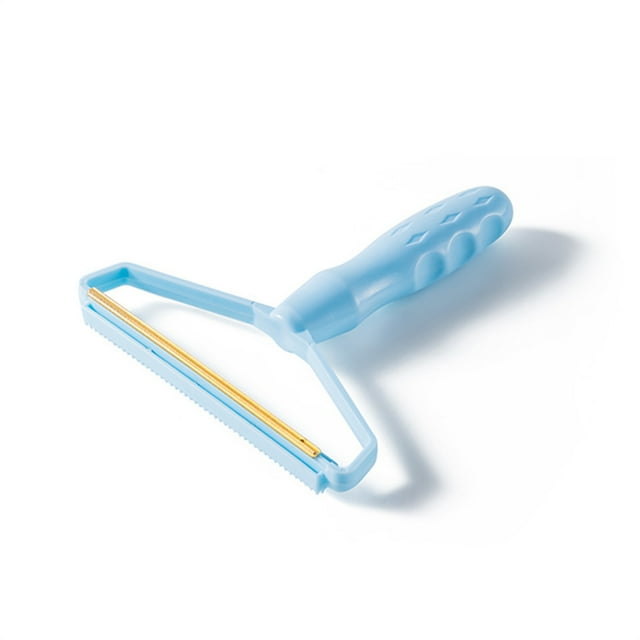 Remover Portable Dual Sides Anti-rust Hand Type with 2 Clothes Blanket Sweater Fuzz Fabric Shaver Pet Hair Removing Tools Blue