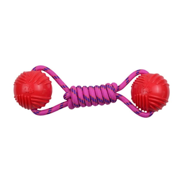 Pelota de entrenamiento para perros con cuerda, juguete masticable para mascotas, juguete interactivo para hacer ejercicio y entretener. Rojo