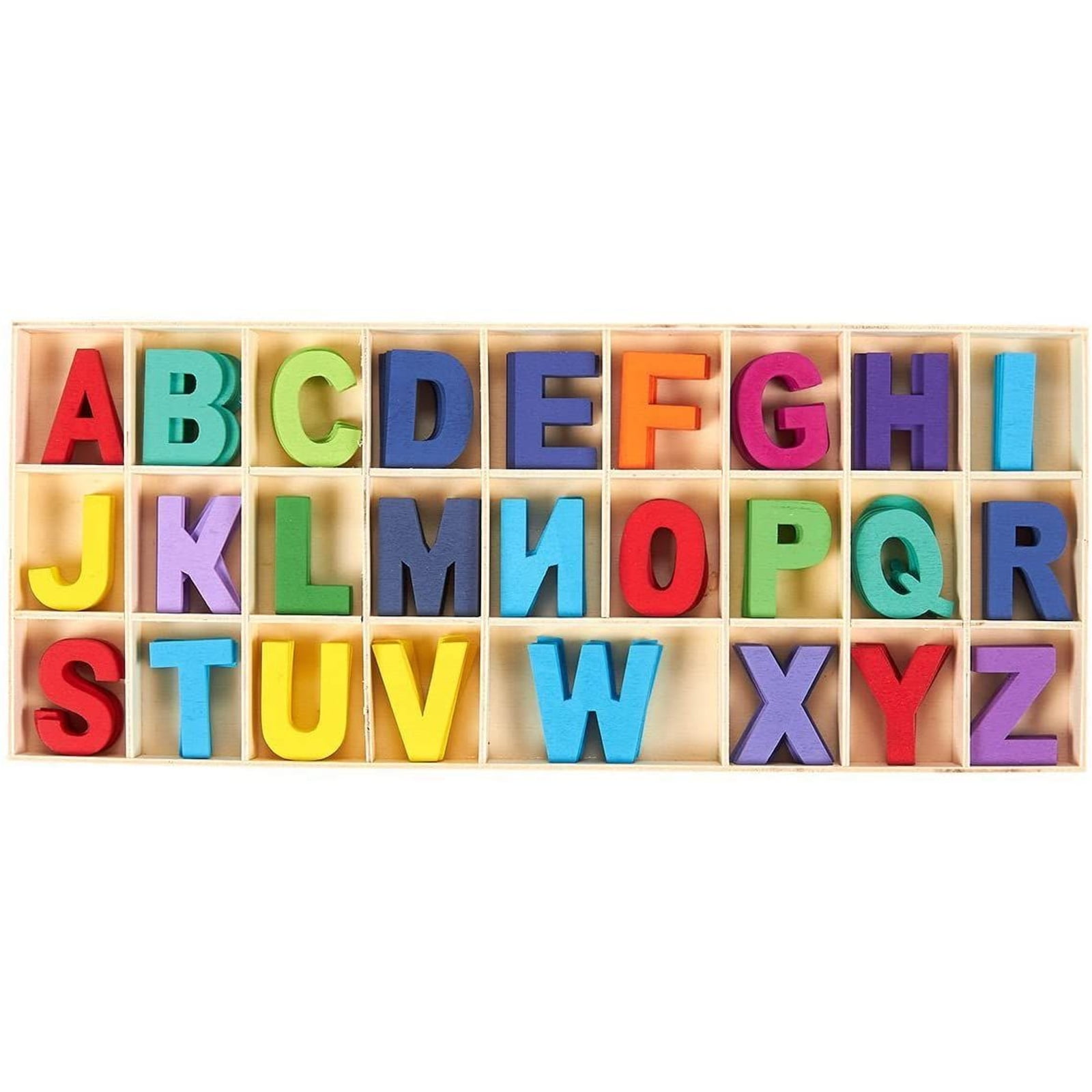 75 Wood Letters 7/8" Tall Assorted Letters Great Value Wooden ABC 