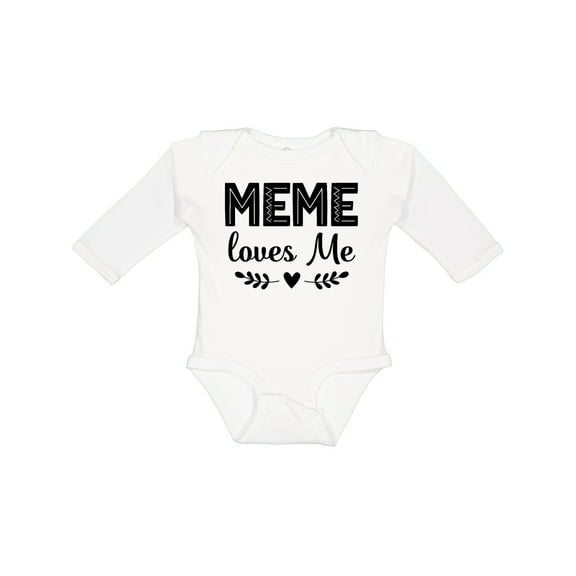 Inktastic Meme Loves Me Baby Clothes Girls Long Sleeve Baby Bodysuit