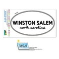 thumbnail image 1 of Winston Salem, NC - North Carolina - Black and White - City State - Oval Laminated Sticker, 1 of 1