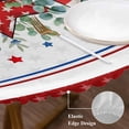 thumbnail image 4 of Round Table Cover 36-44 Inch Independence Day Waterproof Reusable Table Cloth Round Fitted Vinyl Tablecloth with Elastic Edged for Parties Outdoors, Star Stripe Flag Eucalyptus Red Blue, 4 of 9
