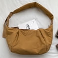 thumbnail image 3 of Bolso Hombro Algodón Tela Nailon Textura Bolso Cruzado Gran Capacidad Bolso Masa Marrón, 3 of 9