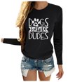 thumbnail image 3 of Pompotops T-shirt Décontracté Imprimé pour Femmes Col Rond Manches Longues Tunique Blouse, 3 of 8