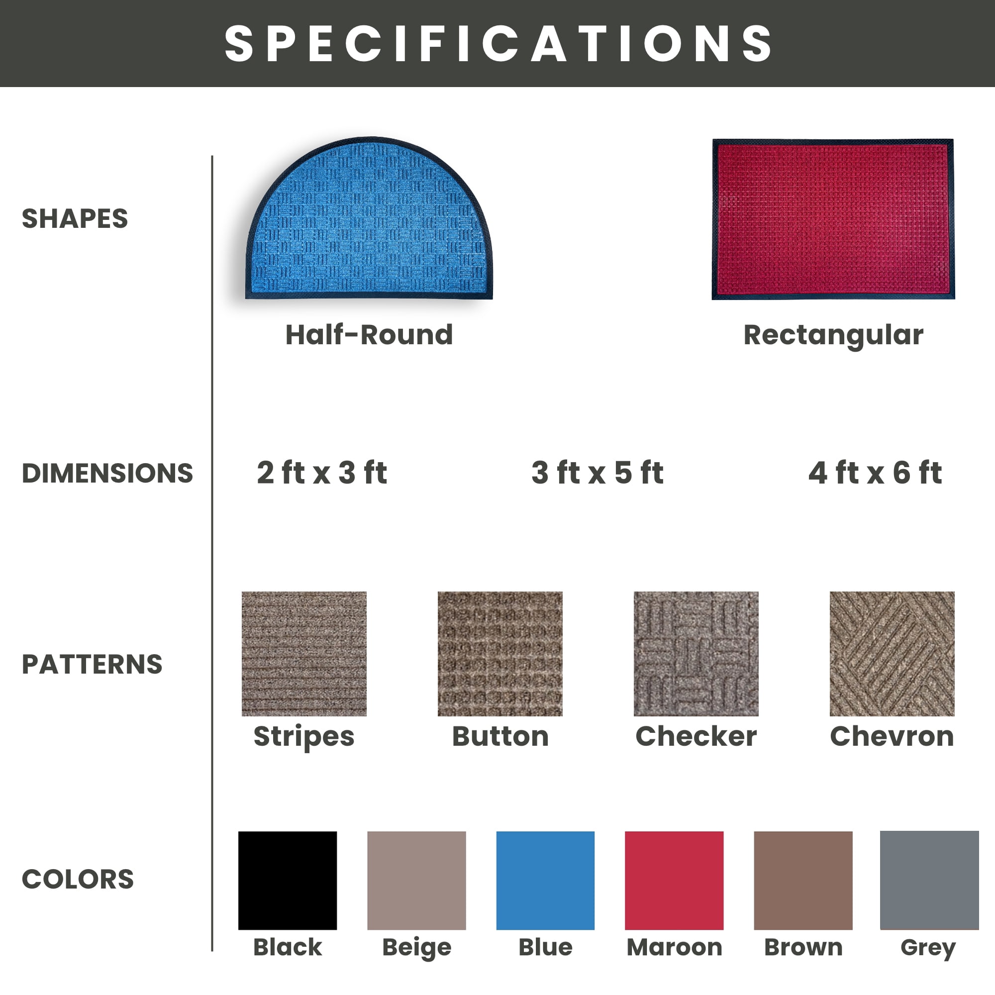 Envelor Front Door Mat Indoor Outdoor Entrance Doormat Non Slip Durable Floor Mat for Entry Mat Kitchen Rugs Home Decor Rugs Heavy Duty Mat Welcome Mat, 24 x 36 Inches, Maroon