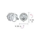 thumbnail image 4 of Bling Jewelry Womens Traditional 2CT Round Clear CZ Halo Clip-On Earrings Silver Plated 7MM, 4 of 4