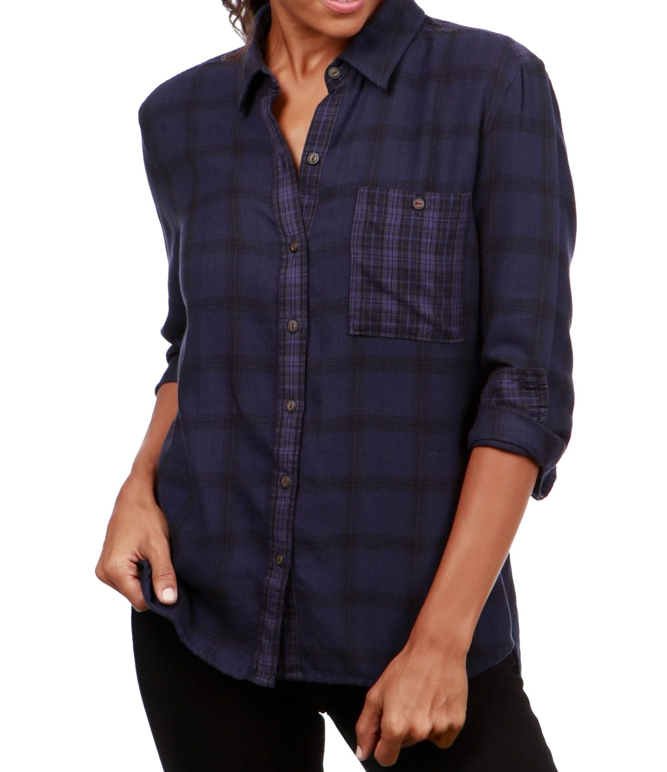 Lucky Brand Womens Small Plaid Print Button Down Shirt S Walmart