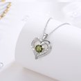 thumbnail image 2 of EUDORA August Birthstone Necklaces for Women, 925 Sterling Silver Heart Shape I Love You to the Moon and Back Pendant Jewelry, Gifts for Grandmother Mother Daughter Sister Wife Girl, Aug Peridot, 2 of 9
