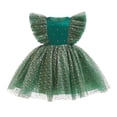 thumbnail image 1 of Las niñas se visten para el verano Arco Lentejuelas Vestidos Boda Fiesta de cumpleaños Niños Vestidos de malla Tul Princesa Niños Ropa 0-4Yrs12-18M (Etiqueta 90) Gao Jinjia LED, 1 of 2