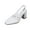 White, variant on Black Ladies Closed Toe Chunky Heel Sandals Square Toe Solid Color Casual Fashionable High Heels For Women