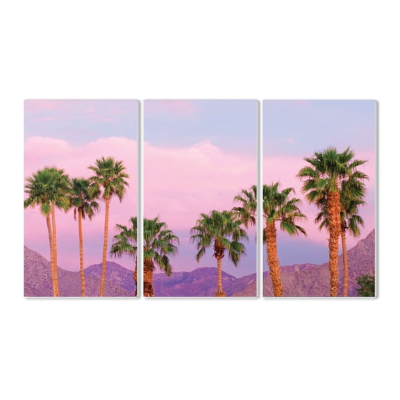 The Stupell Home Decor Collection Californian Fan Palms and Mountain Range Wood Wall Art