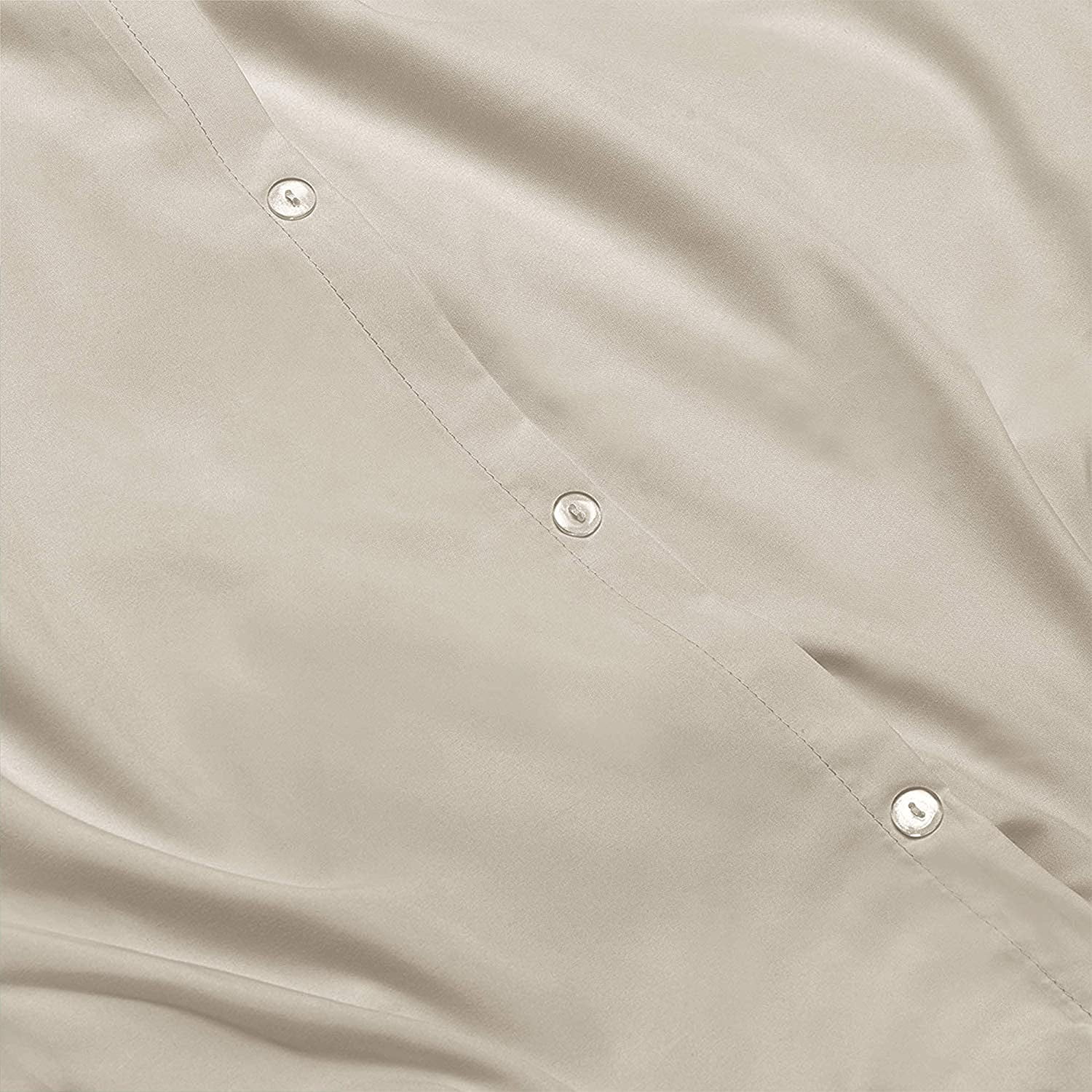 3-Piece Duvet Cover with Matching Sham, Pinch Pleat Design, All Season Suitable Comforter Cover, King/California King, Beige-Cream