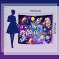 thumbnail image 2 of Outer Space Brithday Backdrop Cosmic Galaxy Happy Birthday Photography Background for Boys Starry Universe Nebula Birthday Party Decorations Banner Supplies Photo Booth Props, 2 of 4
