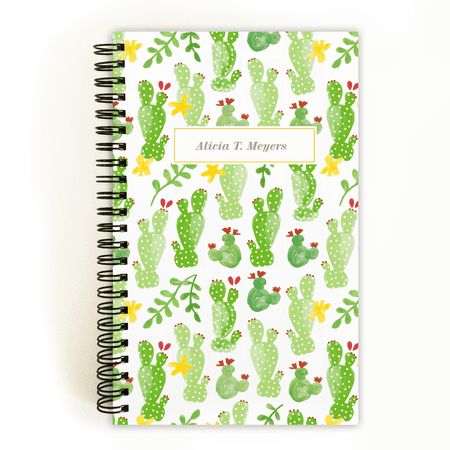 Personalized Back To School 5 x 8 Notebook - Fun Cacti