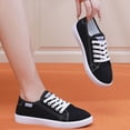 thumbnail image 6 of Women Low Top Canvas Sneakers, Lace Up Lightweight Casual Daily Walking Flat Fashion Shoes, 6 of 8