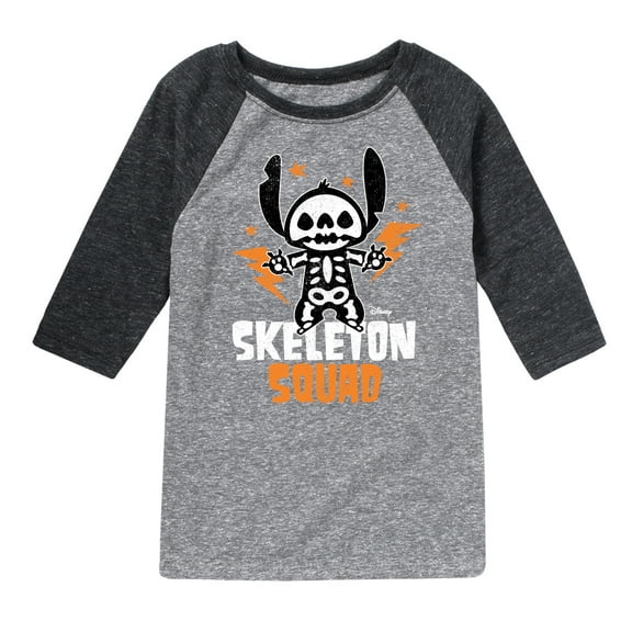 Lilo & Stitch - Skeleton Squad - Toddler And Youth Raglan Graphic T-Shirt