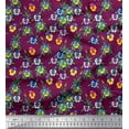 thumbnail image 1 of Soimoi Cotton Duck Fabric Leaves & Pansy Watercolor Decor Fabric Printed Yard 42 Inch Wide, 1 of 1