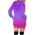 thumbnail image 3 of ylioge Womens Sweatshirt Dress Lightweight Ombre Tie Dye Hoodies Y2k Casual Loose Long Sleeve Crewneck Hooded Pullover with Pockets Sweatshirts Dresses Fall, 3 of 5