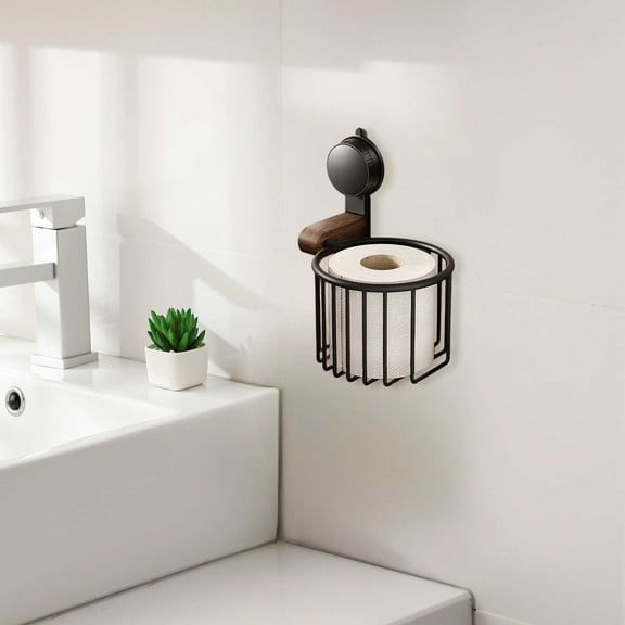 Vintage Bronze Wall Mounted Toilet Paper Holder – Antique Brass Bathroom Accessories Tissue Dispenser with Stable Metal Stand, Wire Basket Storage Rack