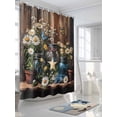 thumbnail image 3 of Fsddascl Vintage Flower Shower Curtain Set - Small 36" x 72" Washable Bathtub Curtain with 12 Hooks, Country Barn Star Daisies Butterfly Wood Waterproof Fabric Stall Shower Curtains for Bathroom, 3 of 6