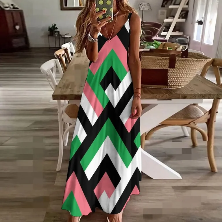 pink and green aka dress TROPICAL STORM SLIP DRESS GREEN IVORY / Extra Small / LJ2301