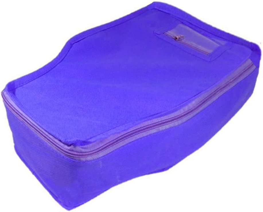 atorakushon Nonwoven Fabric 5 Saree and 3 Blouse Garments Clothing Storage Cover Bag Pouch Wardrobe Organizers with Clear Window view Zip Lock Blue