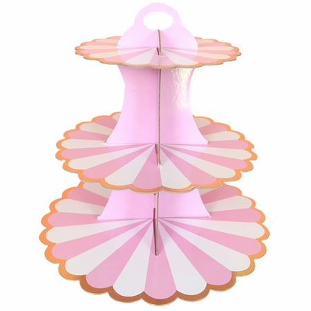 

Sanwood Cake Stand Disposable Exquisite Paper Lace Edge Three-layer Dessert Stand for Wedding Cake Stand Three-layer Strong Construction Exquisite