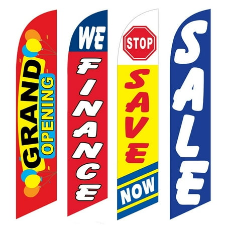 4 Advertising Swooper Flags Grand Opening We Finance Save Now Sale