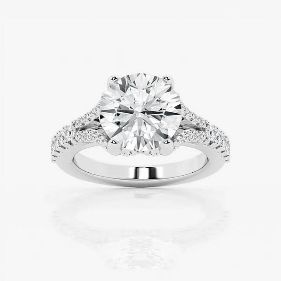 Zoya Jewel 1.8 Ct Round Cut Lab Diamond Wedding Ring - 14K White Gold Plated Engagement Band - Overlapping Halo Ring Style - Casual Proposal Jewelry