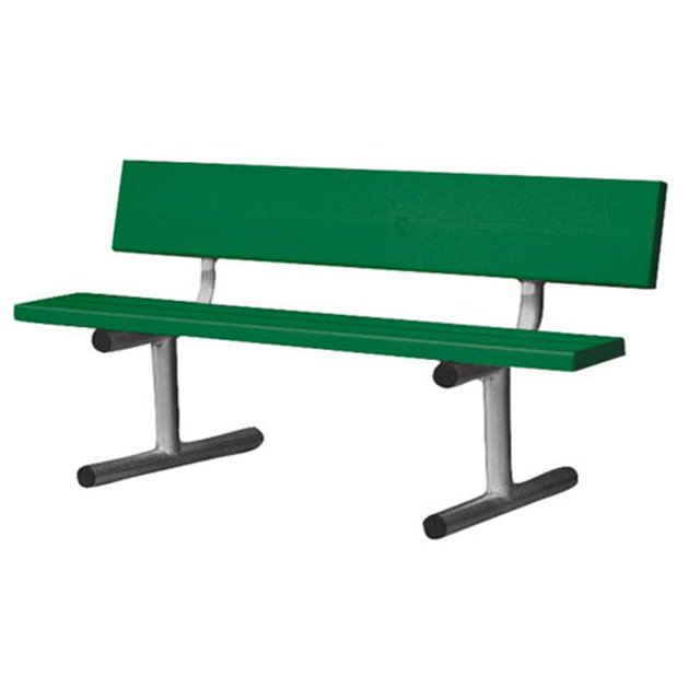 5 ft. Portable Bench with Back - Dark Green