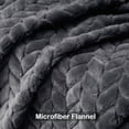 thumbnail image 4 of Flannel Throw Blanket, Twin Size (60"x 80") Gray 420GSM Microfiber Blanket, Super Soft Wheat Pattern Blanket Cozy Warm for Office Nap Blanket Couch Bed Blanket / All Seasons Use, 4 of 8