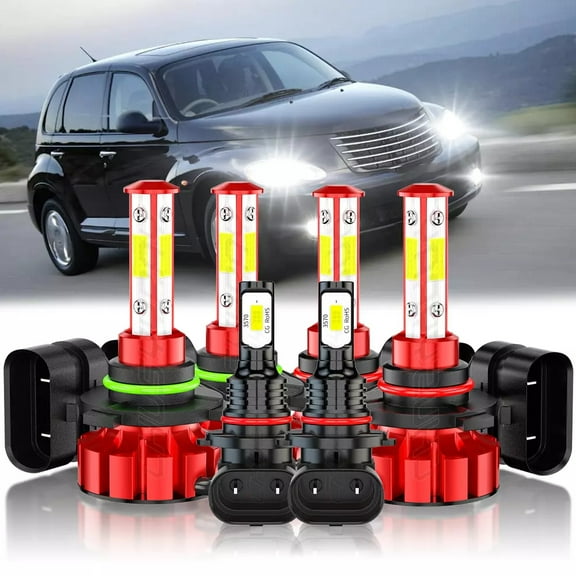 Fits for Chrysler PT Cruiser 2001-2005 LED Headlight High Low Beam Fog Light Bulbs Kit 6000K White 6x