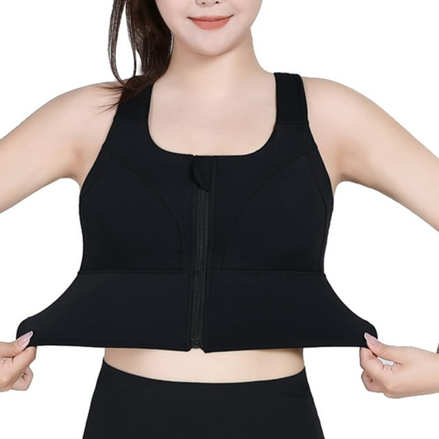 Timegard Front Closure Bras for Women Plus Size Breathable Racerback High Support Zip up Sports Bras