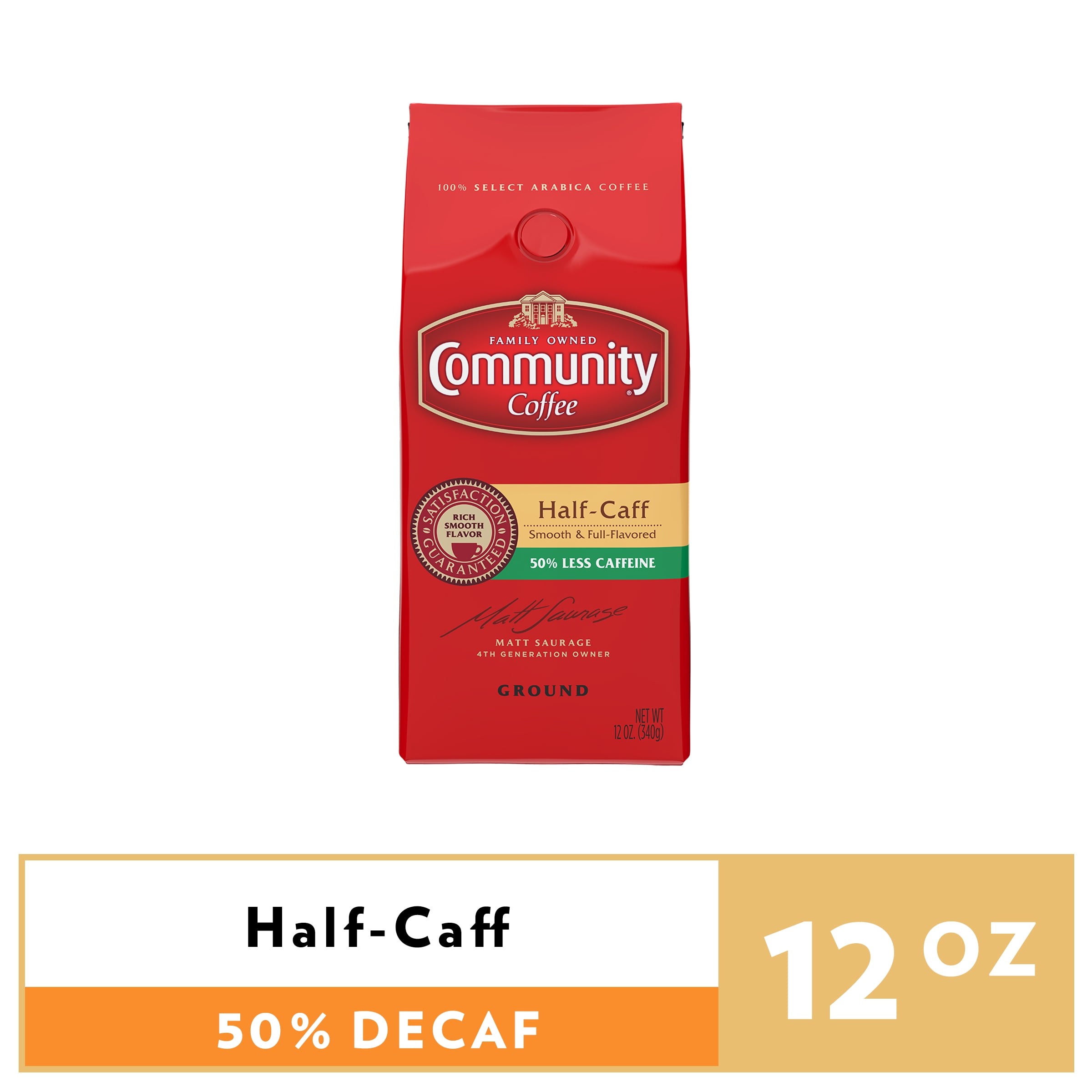 Community® Coffee HalfCaff 50 Less Caffeine Ground Coffee 12 oz. Bag