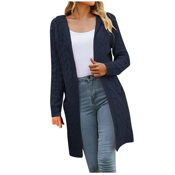 Ozmmyan Women's Fashion Jacket Cardigan Pocket Medium And Long Term Outwear Long Sleeve Coat