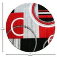 thumbnail image 5 of Emma + Oliver 8x8 Round Olefin Accent Rug with Modern Geometric Pattern in Red, Gray, Black & White with Natural Jute Backing, 5 of 7