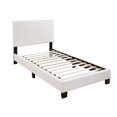 thumbnail image 3 of Poundex Furniture Twin Faux Leather Bed Frame with 12 Slats in White, 3 of 4