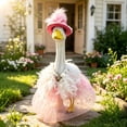 thumbnail image 2 of AuroraX Pink Wedding Dress 19in 23 inch Porch Goose Outfits , Porch Goose Clothes Sets Fall Seasonal Wedding Decorations for Home Outdoor, 2 of 9