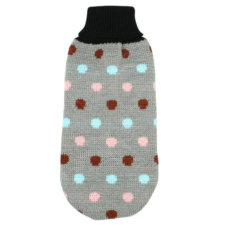 Lovely Dog Print - Unique Bargains Lovely Dots Printed Pet Puppy Dog Clothes Dog Apparel Sweater Size S Gray
