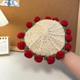 thumbnail image 4 of Crochet Flower Blanket Coasters, Handmade Vintage Crochet Flower Bouquet-Material Pack, Rose Bouquet Coaster, Coasters for Home Desk Tabletop (Purple Rose Bouquet Coaster, 4 of 7