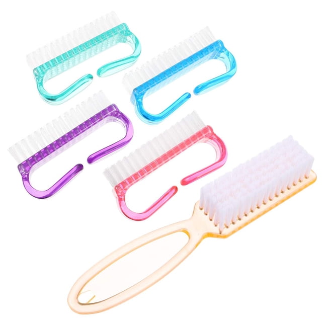 Finger Nail Kit 5Pcs Handle Grip Nail Brush Fingernail Scrub Cleaning Brushes Fingernail Brush Pedicure Brushes Cleaner for Toes Shower (Assorted Color) Scrubs Sets