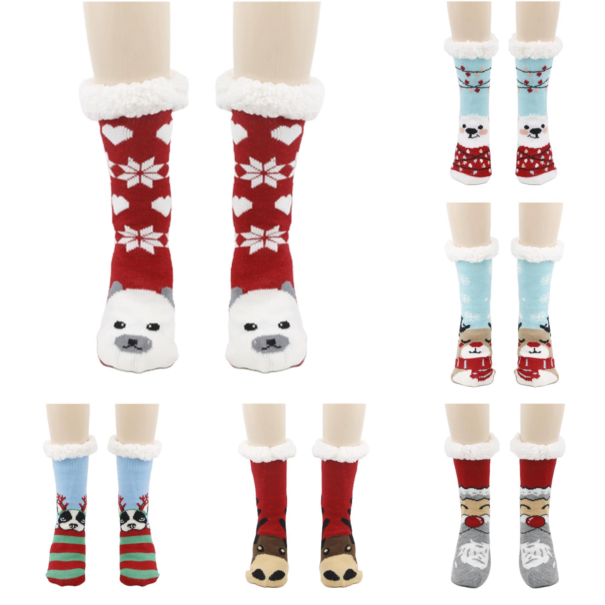 Extra Long Thermal Lined Stockings For Cozy Warm Sleeping Floor Socks With Christmas Print Soft Boot Socks Suitable Winter Indoor Outdoor Casual Leisure