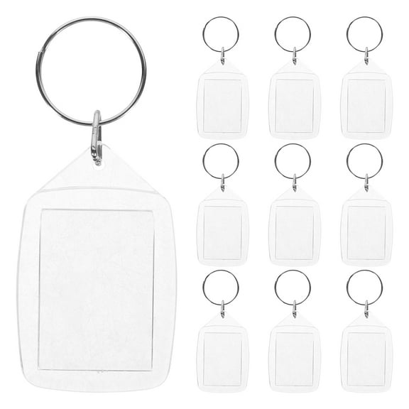 FRCOLOR 12Pcs Keychain Picture Holder Blank Keychains Insertable Picture Holder Hanging DIY Key Chains