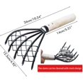 thumbnail image 2 of Clam Rake With Net 5 Prongs Wooden Handle Rake Shell Dig Tool Digging Seafood Accessories Weeding Agricultural Tool, 2 of 5